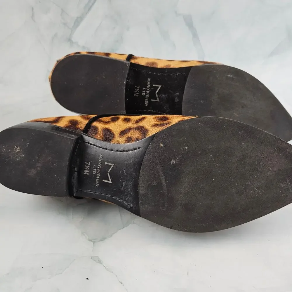 Marc Fisher Ltd. Women's Finna Pointed Toe‎ Derby, leopard print, size 7.5